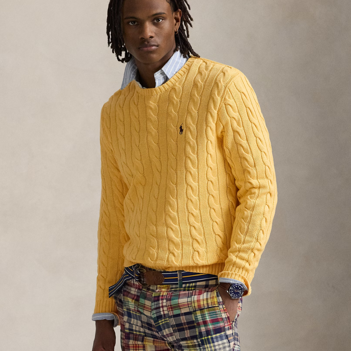 Pull en Coton à Motif Torsadé