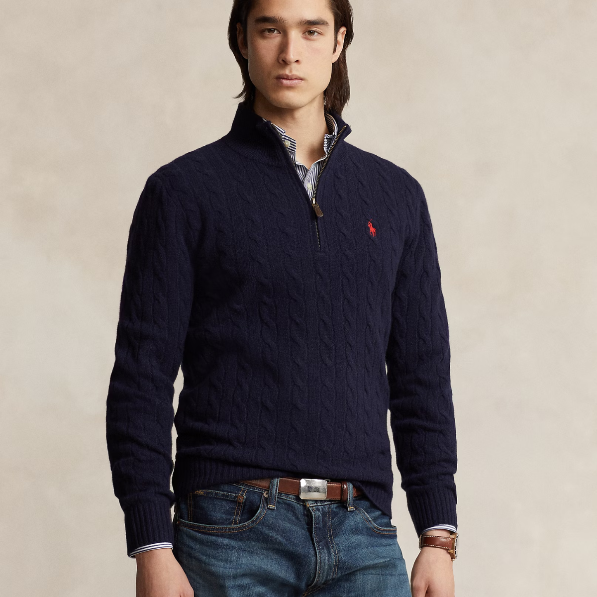 Pull en Laine et Cachemire à Motif Torsadé