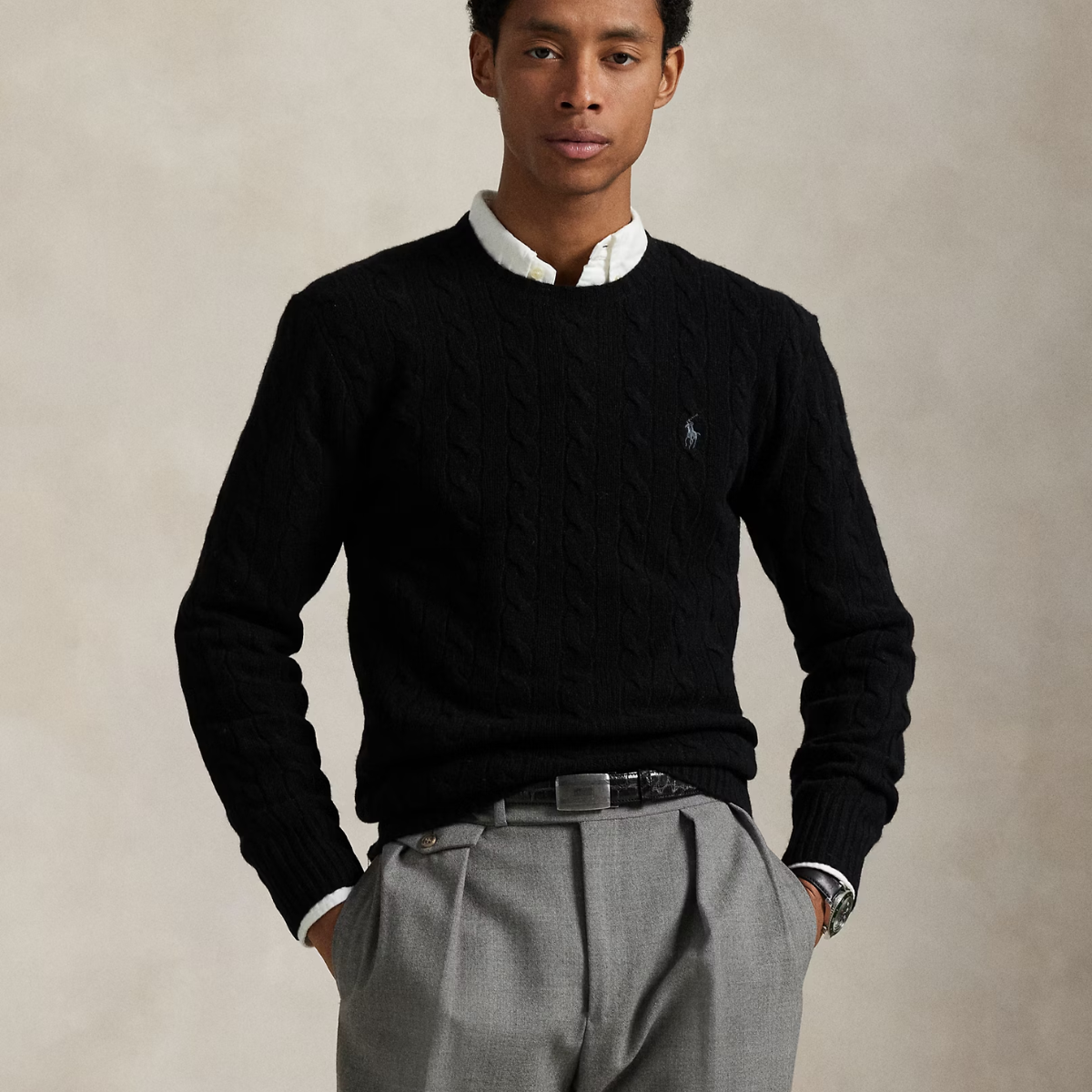 Pull en Laine et Cachemire à Motif Torsadé