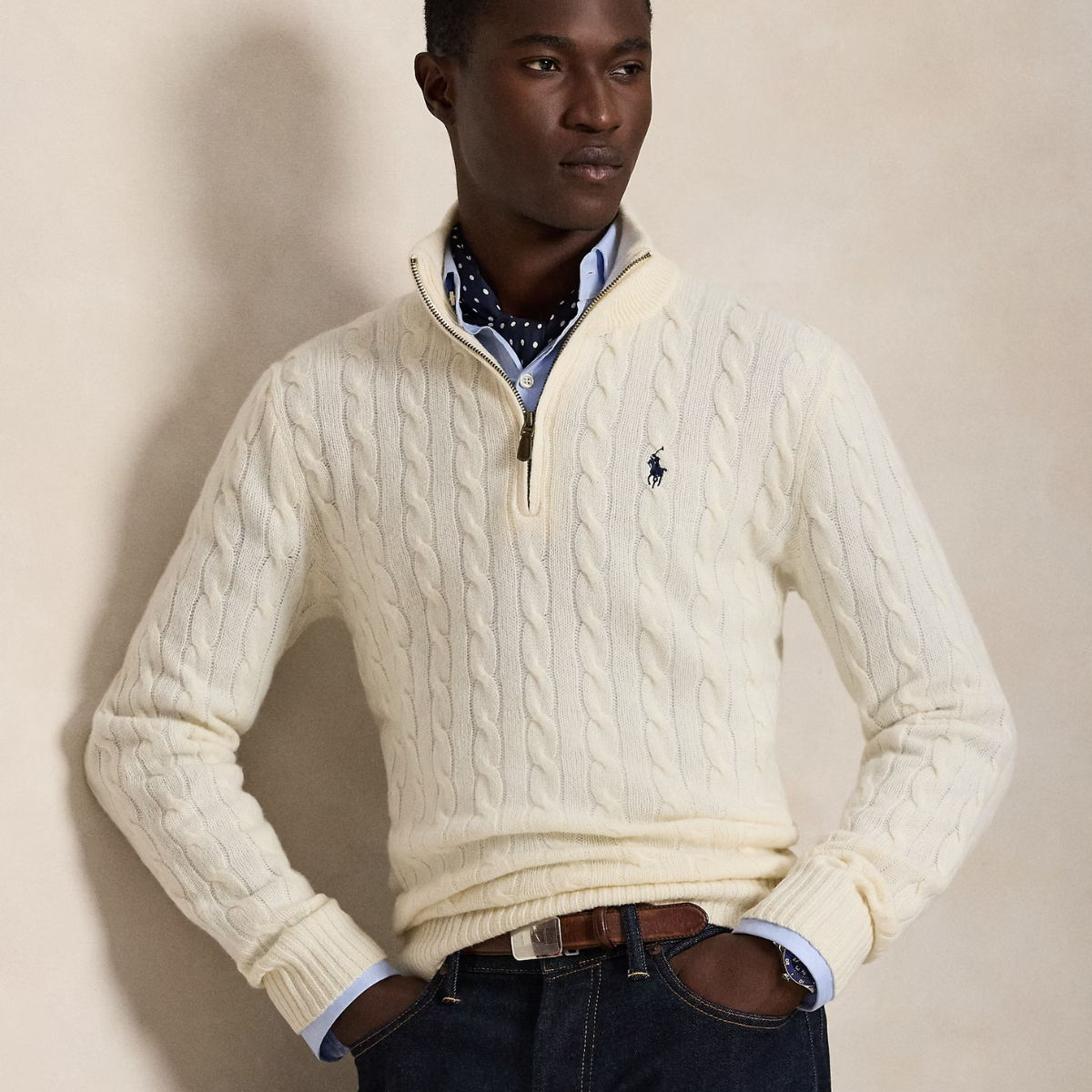 Pull en Laine et Cachemire à Motif Torsadé