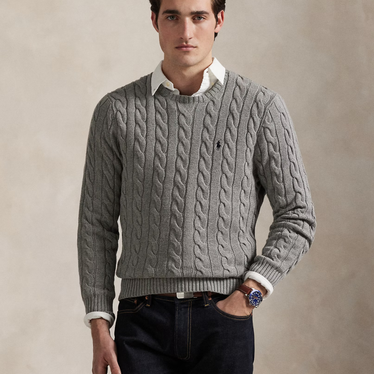 Pull en Coton à Motif Torsadé