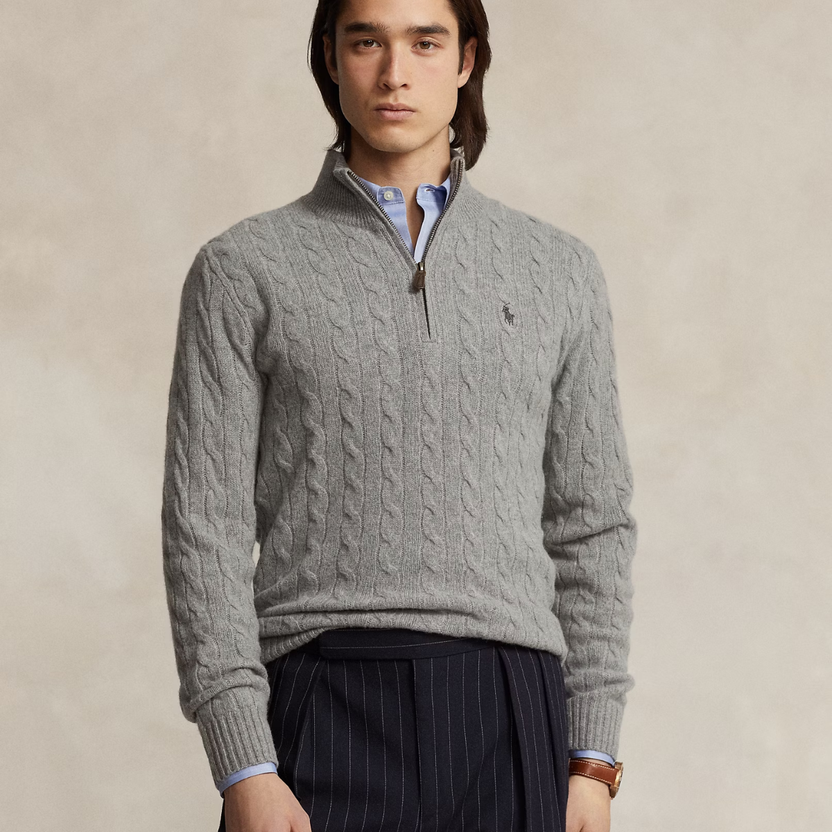 Pull en Laine et Cachemire à Motif Torsadé