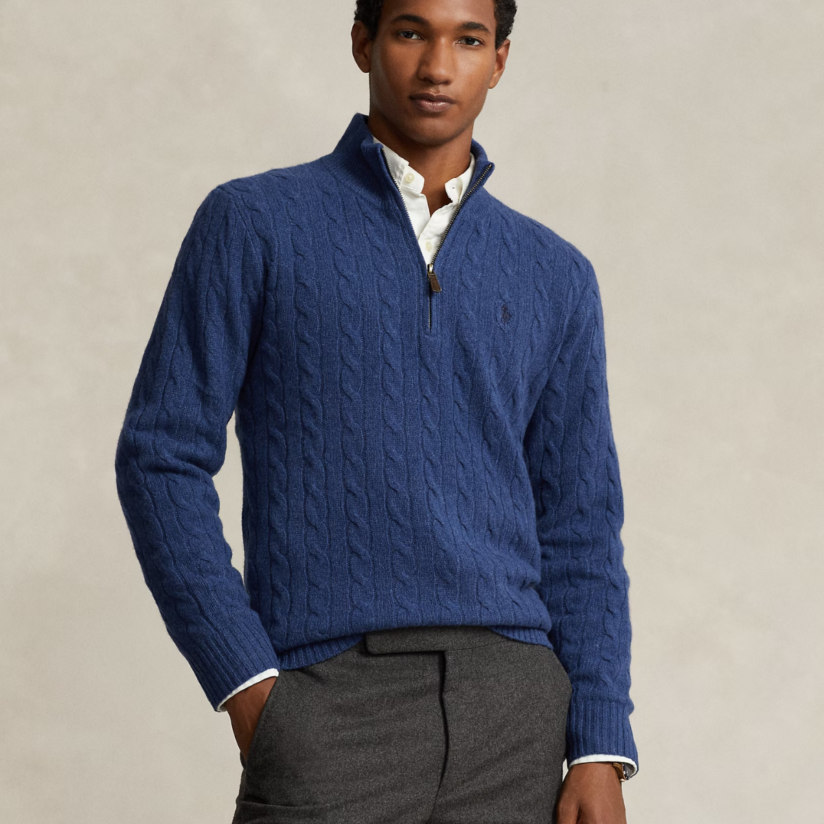 Pull en Laine et Cachemire à Motif Torsadé